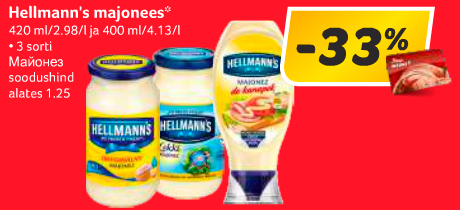 Hellmann`s majonees -33%