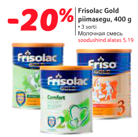 Frisolac Gold piimasegu -20%