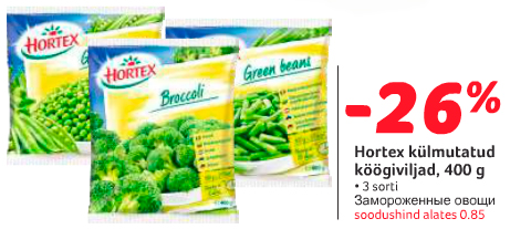 Hortex külmutatud köögiviljad -26%