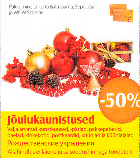 Jõulukaunistused  -50%