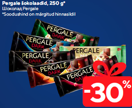 Pergale šokolaadid, 250 g*  -30%