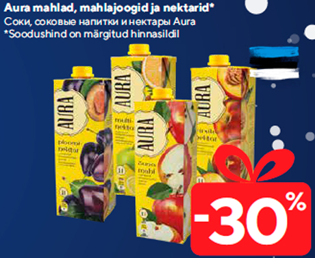 Aura mahlad, mahlajoogid ja nektarid*  -30%