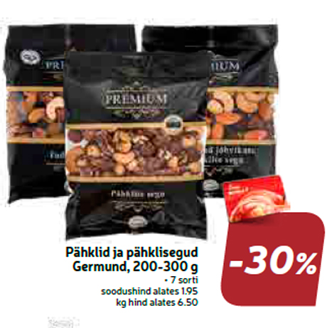 Pähklid ja pähklisegud Germund, 200-300 g  -30%
