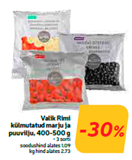 Valik Rimi külmutatud marju ja puuvilju, 400-500 g  -30%
