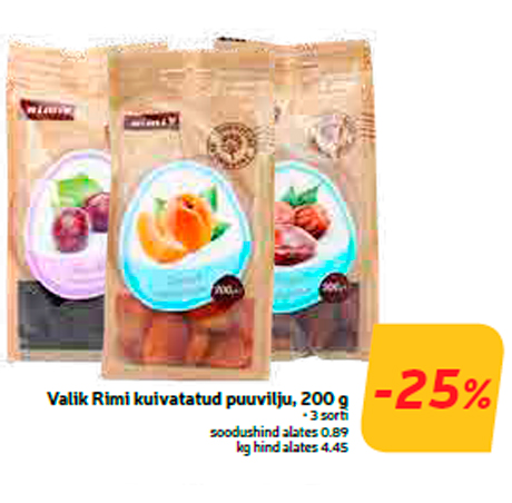 Valik Rimi kuivatatud puuvilju, 200 g  -25%
