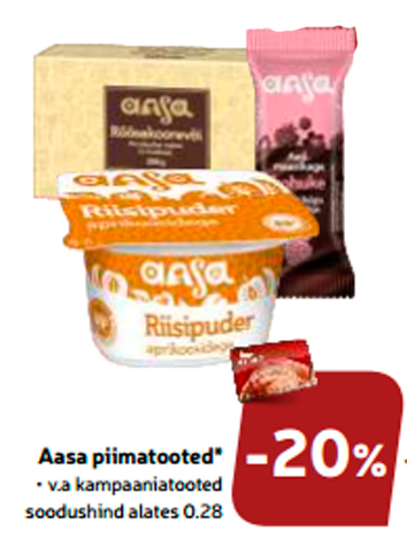 Aasa piimatooted*  -20%