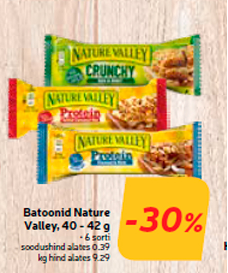 Батончики Nature Valley, 40 - 42 г  -30%