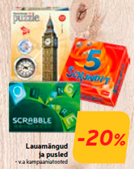 Lauamängud  ja pusled  -20%