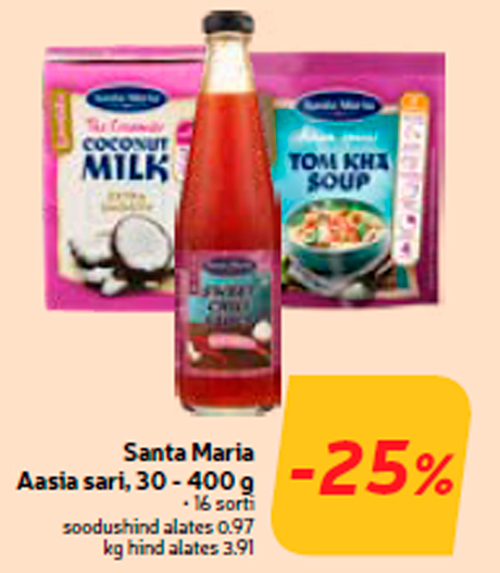 Santa Maria Aasia sari, 30 - 400 g -25%