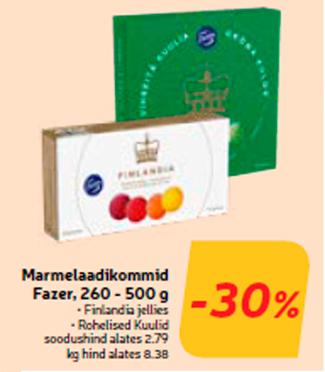 Marmelaadikommid Fazer, 260 - 500 g -30%