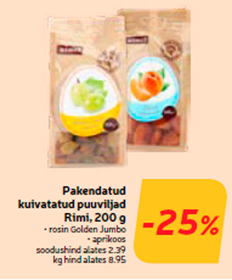 Упакованные сухофрукты Rimi, 200 г  -25%