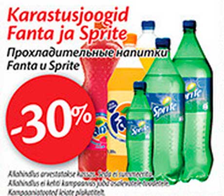 Прохладительные напитки Fanta и Sprite -30%