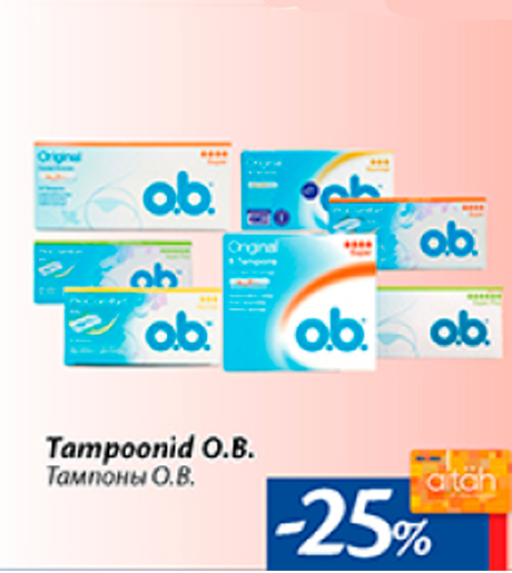 Tampoonid O.B. -25%