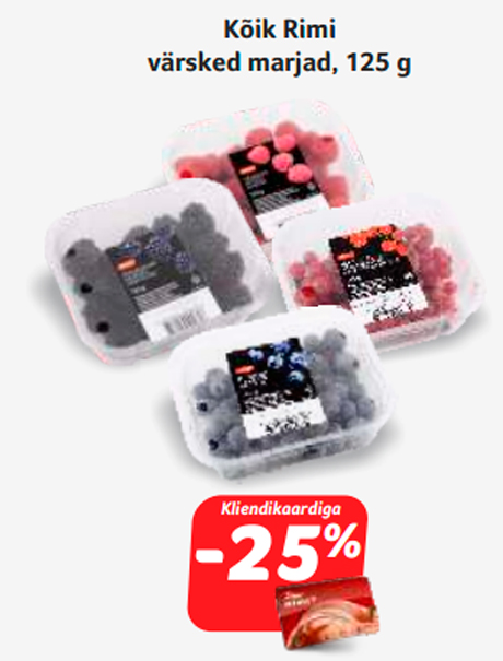 Все свежие ягоды Rimi, 125 г -25%
