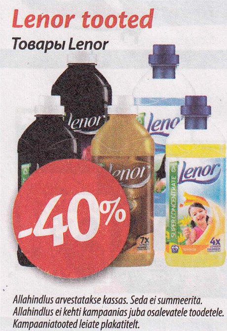 Lenor  tooted  -40%