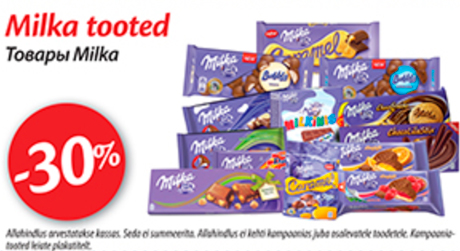 Milka tooted  -30%