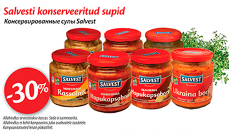 Salvesti konserveeritud supid  -30%