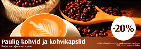 Paulig kohvid ja kohvikapslid  -20%