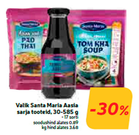 Valik Santa Maria Aasia  sarja tooteid, 30-585 g  -30%
