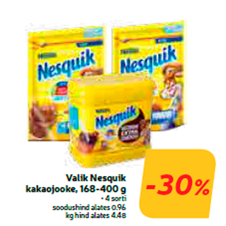 Выбор какао Nesquik, 168-400 г  -30%
