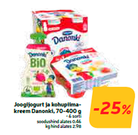 Питьевой йогурт и  творожный крем Danonki, 70-400г  -25%
