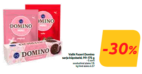 Valik Fazeri Domino sarja küpsiseid, 99-175 g  -30%
