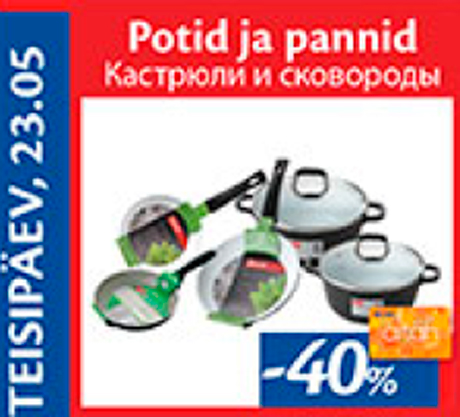 Potid ja pannid  -40%