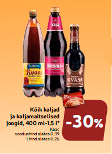 Kõik kaljad ja kaljamaitselised joogid  -30%