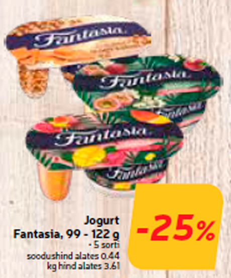 Jogurt Fantasia, 99 - 122 g -25%
