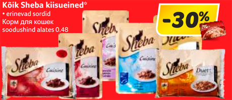 Kõik Sheba kiisueined*  -30%