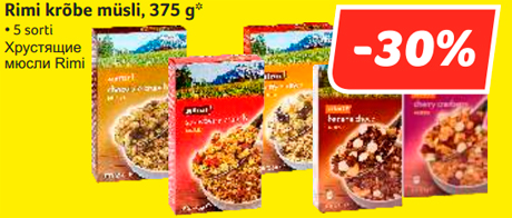 Rimi krõbe müsli, 375 g*