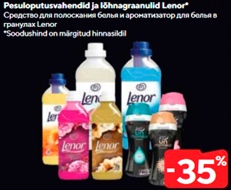 Pesuloputusvahendid ja lõhnagraanulid Lenor*  -35%