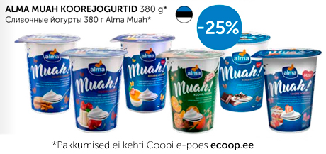 ALMA MUAH KOOREJOGURTID 380 g*  -25%