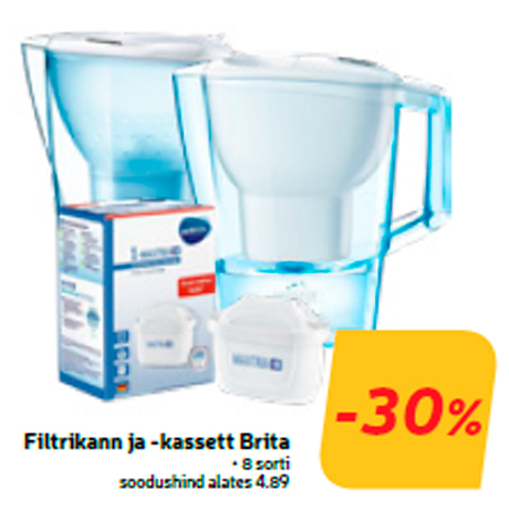 Кувшин фильтры Brita и картриджи  -30%
