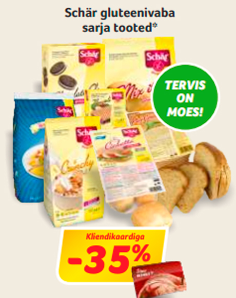Schär gluteenivaba  sarja tooted*   -35%