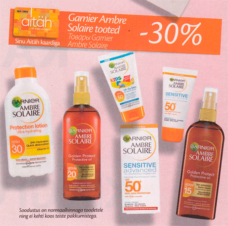 Garnier Ambre Solaire tooted  -30%