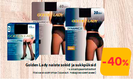 Golden Lady naiste sokid ja sukkpüksid  -40%