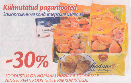 Külmutatud pagaritooted  -30%
