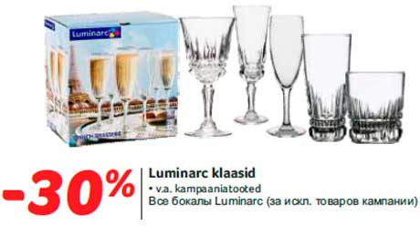 Luminarc klaasid -30%