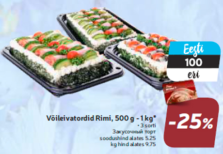 Võileivatordid Rimi, 500 g - 1 kg*  -25%