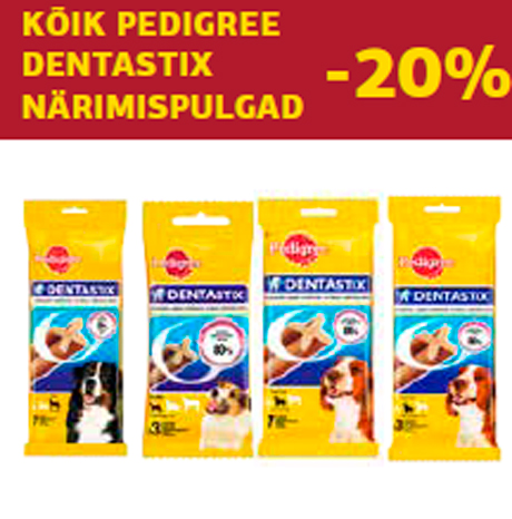 Kõik Pedigree Dentastix dentastix närimispulgad  -20%