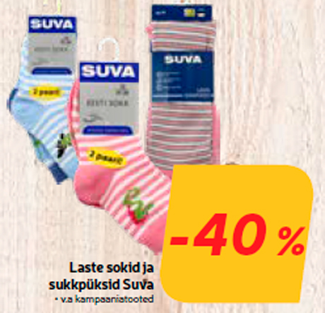 Laste sokid ja sukkpüksid Suva -40%