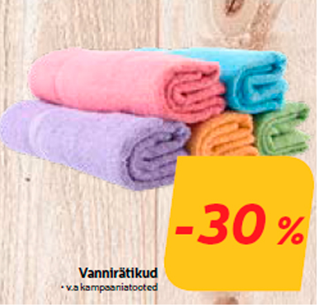 Vannirätikud -30%