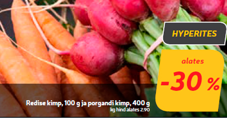 Redise kimp, 100 g ja porgandi kimp, 400 g -30%