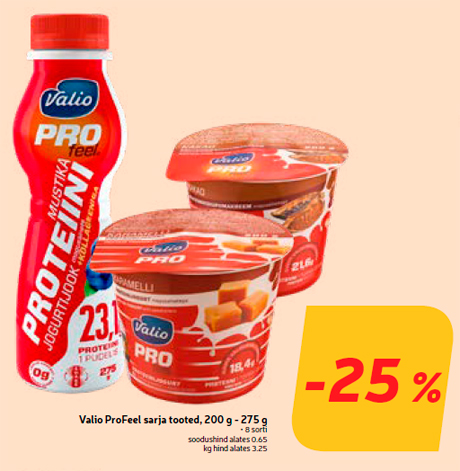 Valio ProFeel sarja tooted, 200 g - 275 g -25%
