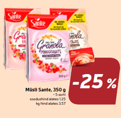 Müsli Sante, 350 g  -25%
