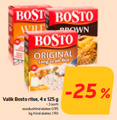 Выбор риса Bosto, 4 х 125 г 25%