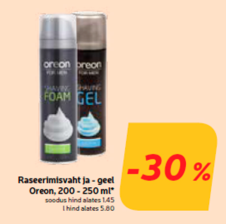 Raseerimisvaht ja - geel Oreon, 200 - 250 ml* -30%