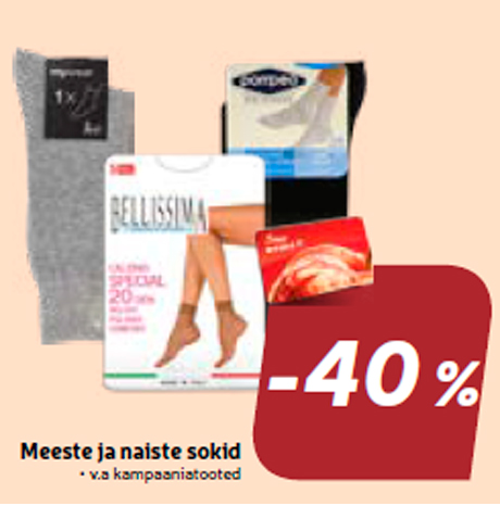 Meeste ja naiste sokid  -40%
