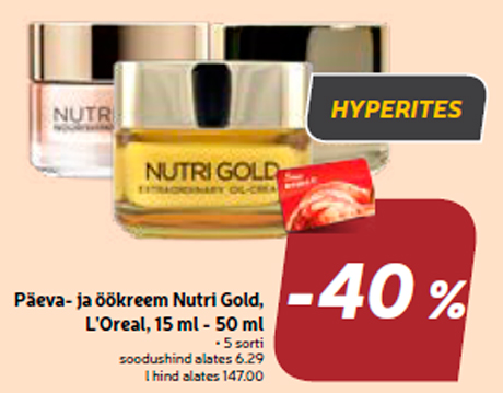 Päeva- ja öökreem Nutri Gold, L